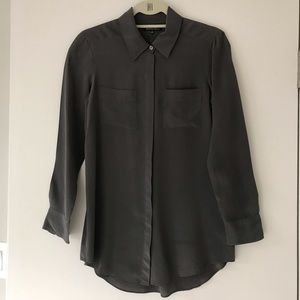 Madewell Silk Button Down Tunic Shirt